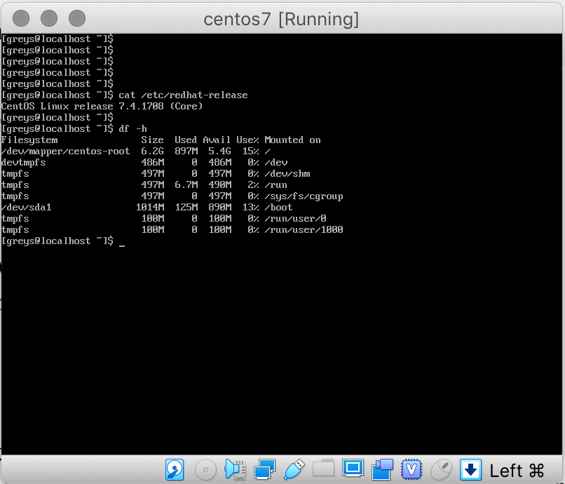 VirtualBox 6 running CentOS 7.4 VM