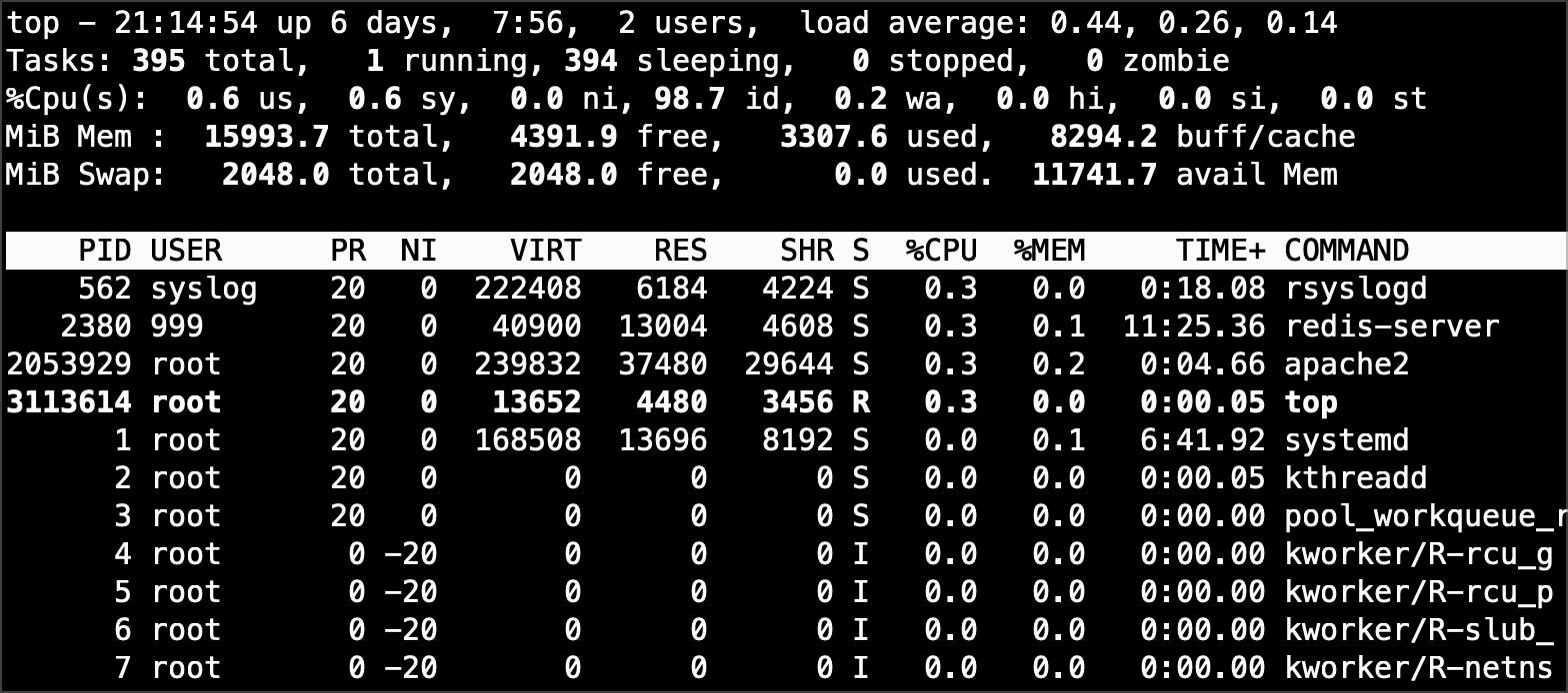 top command linux