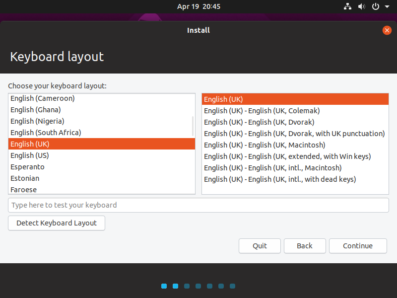 Ubuntu 19.04 Installation Screenshot 2