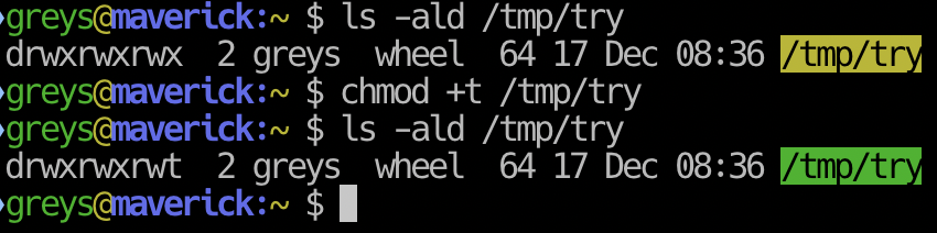 sticky bit on /tmp/try directory