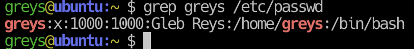 grep in Ubuntu