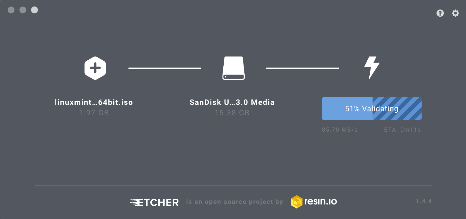 Etcher verification
