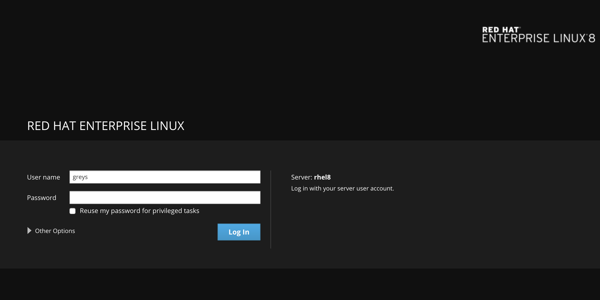 Web console in RHEL8