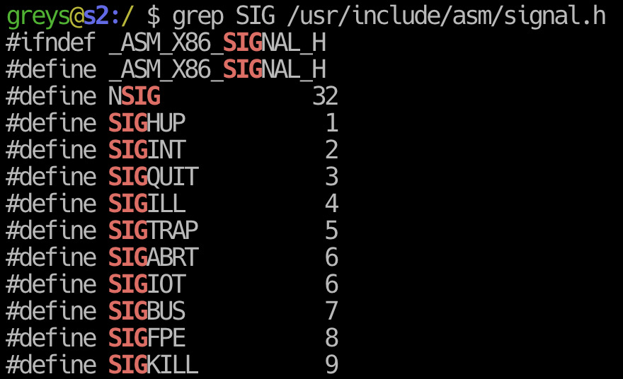 Process Signals for kill Command
