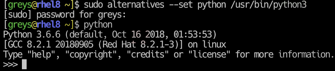 alternatives: python to /usr/bin/python3