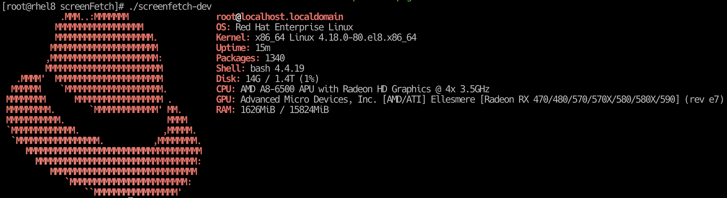 RHEL 8 installation