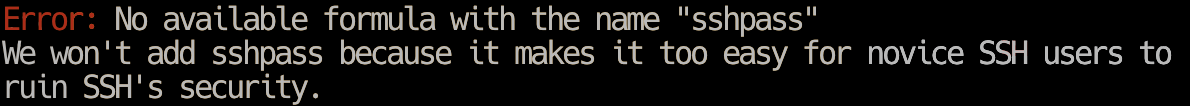 No sshpass formula in Homebrew