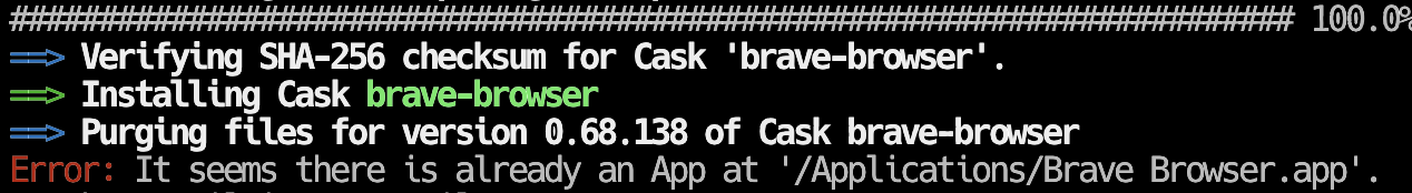 Remove previous Brave installation before installing with Homebrew