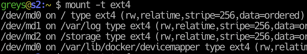 Mount command with type filter