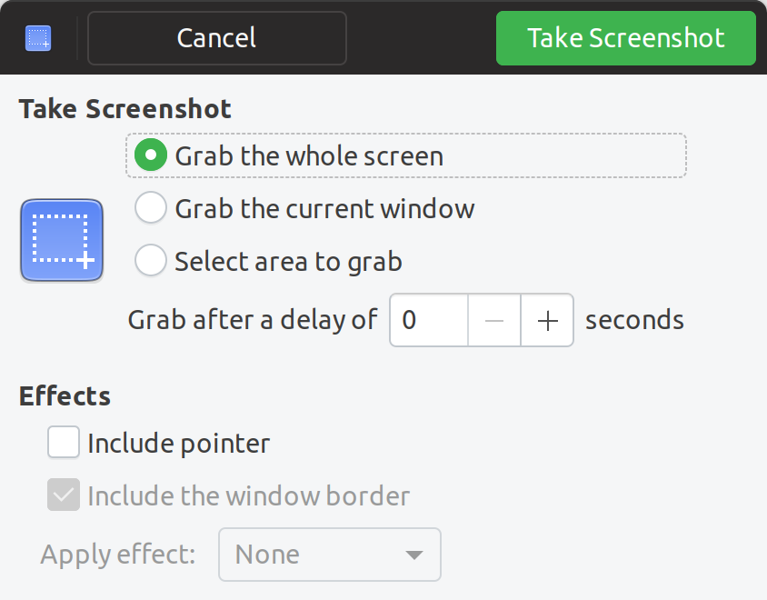 Screenshot action selection