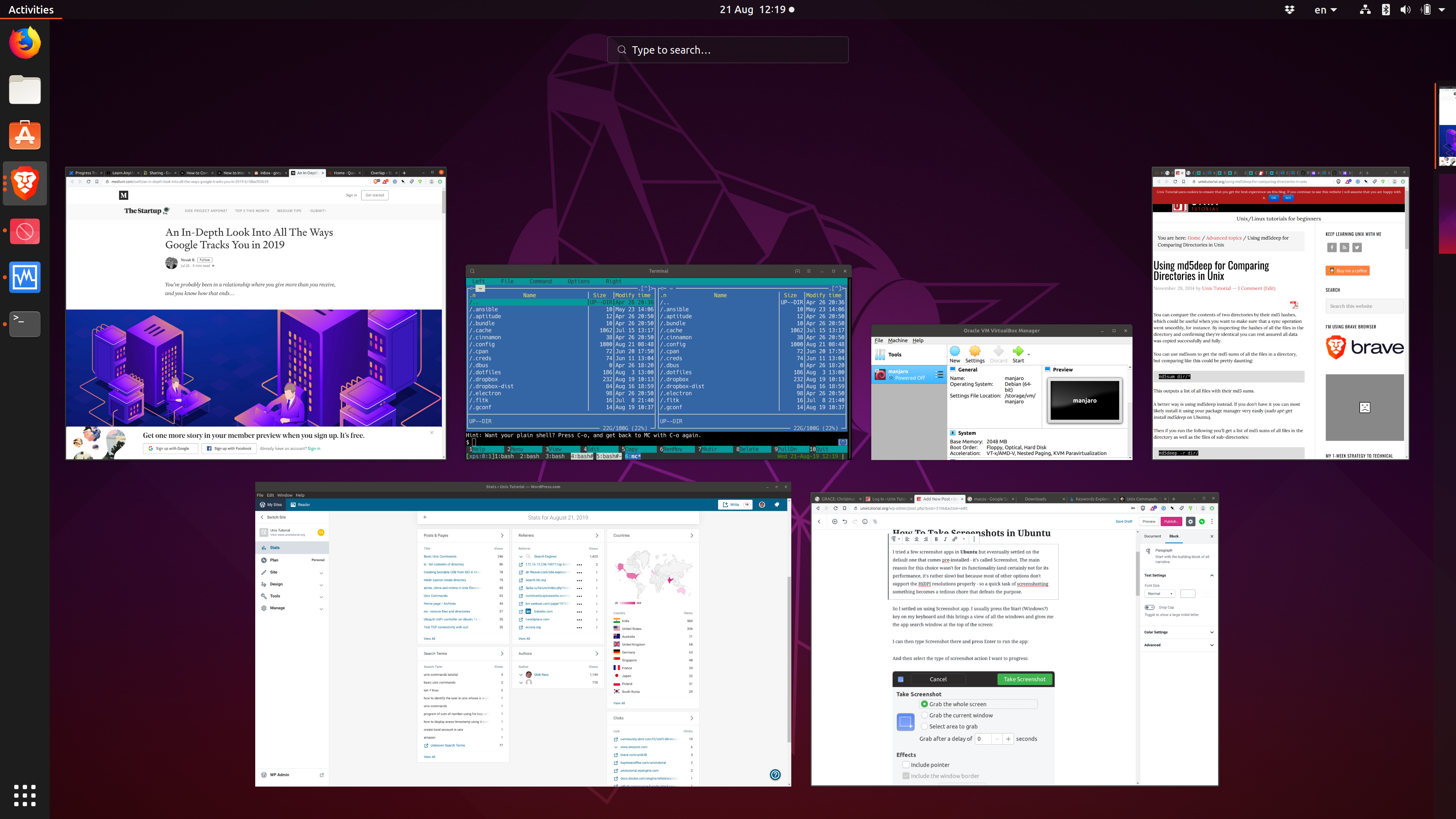 Ubuntu app search window