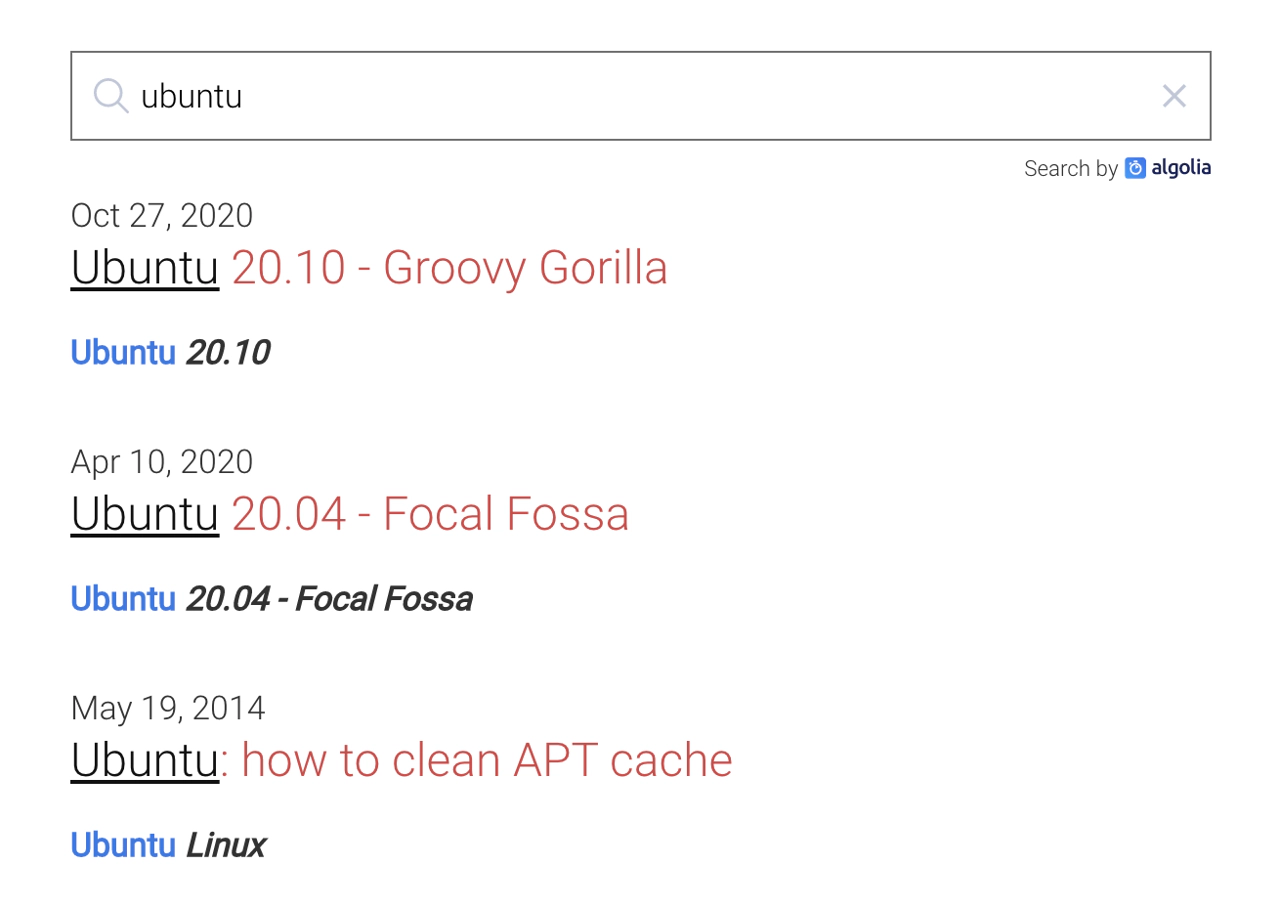 Algolia Search in Jekyll