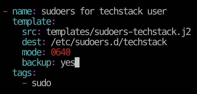 Ansible template - backup flag