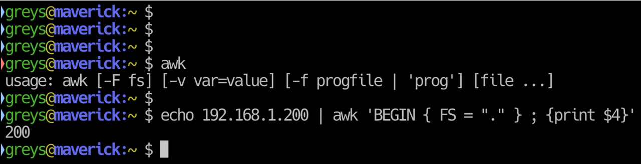 awk -f field separator