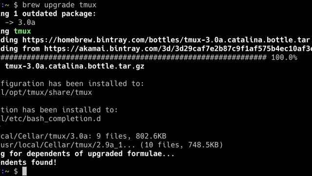 Upgrading to tmux 3.0a in macOS