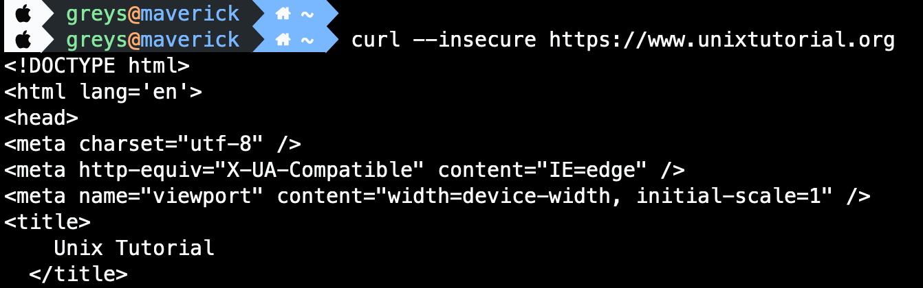 curl --insecure example