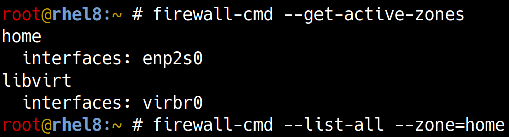 List Firewall Rules in RHEL 8