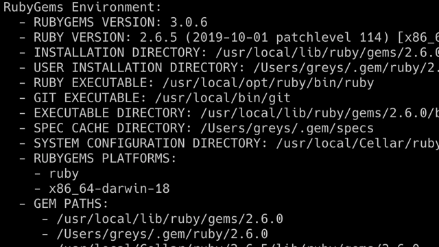 gem environment in macOS