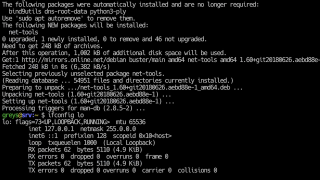 ifconfig command not found