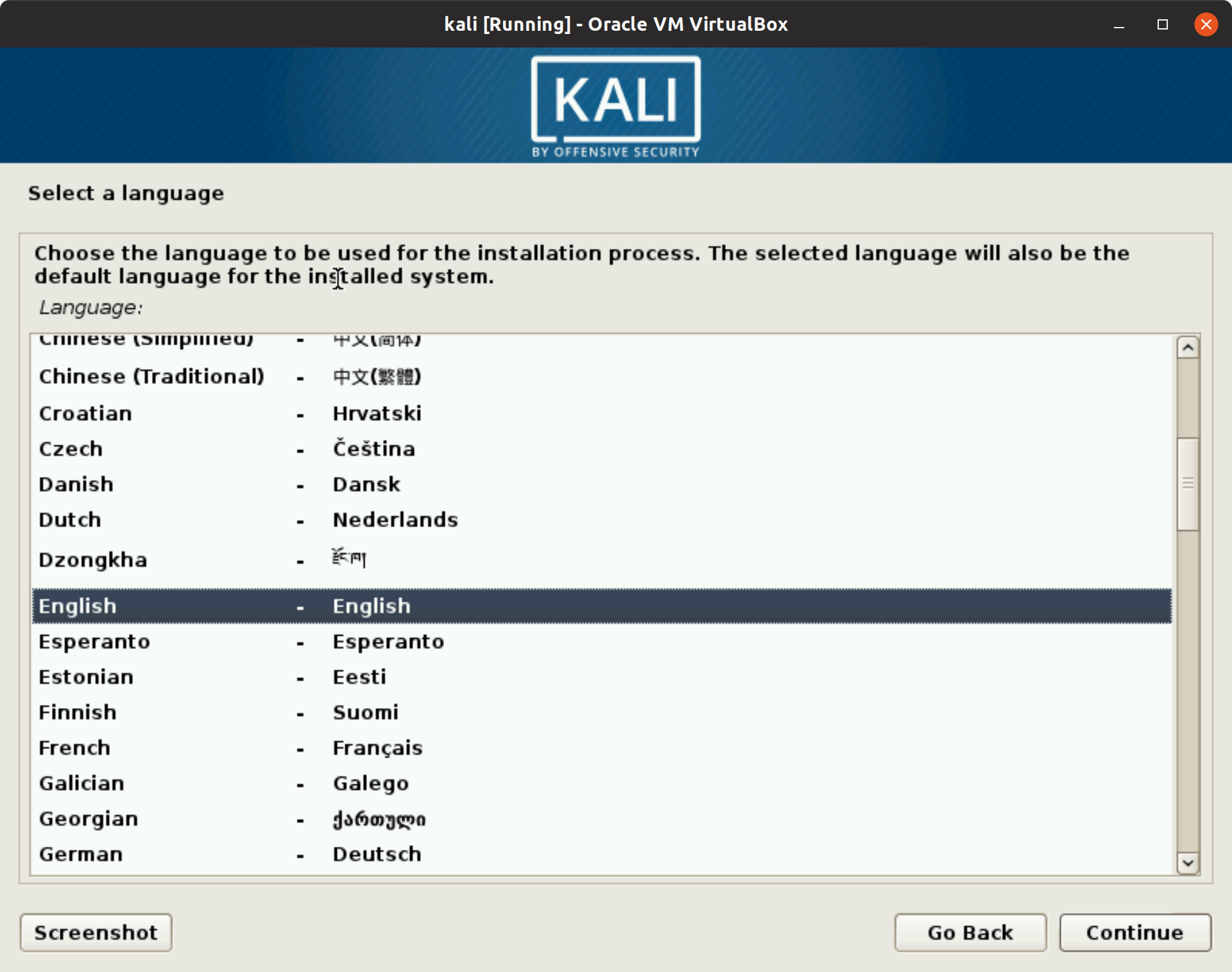 Kali Linux 2019.2 Install Step 2