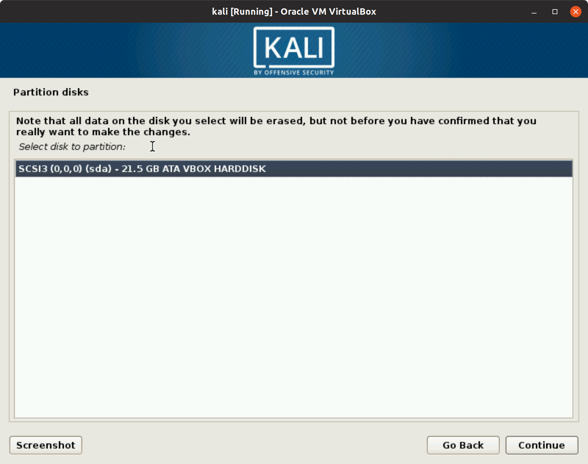 Kali Linux 2019.2 Install Step 14