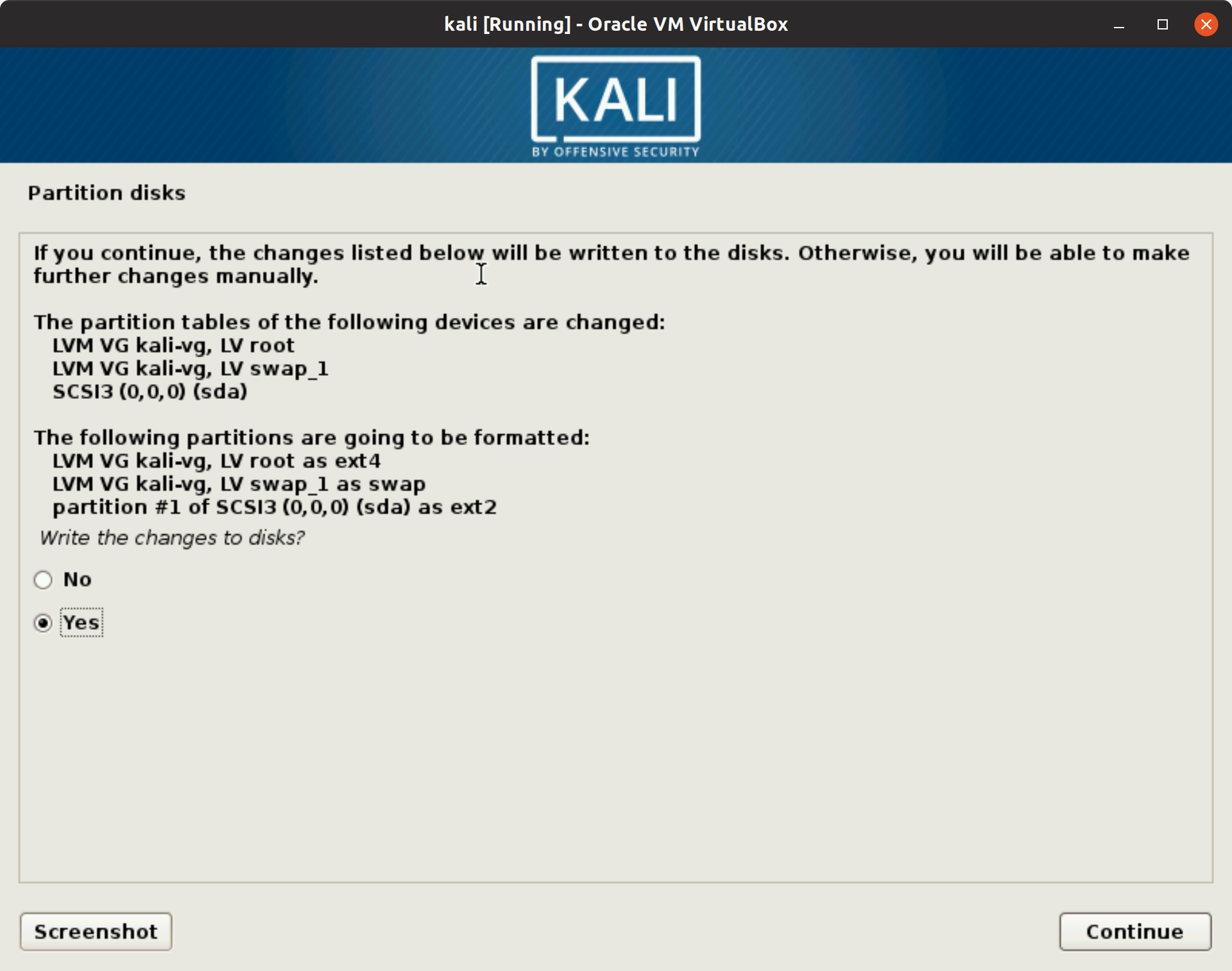 Kali Linux 2019.2 Install Step 18