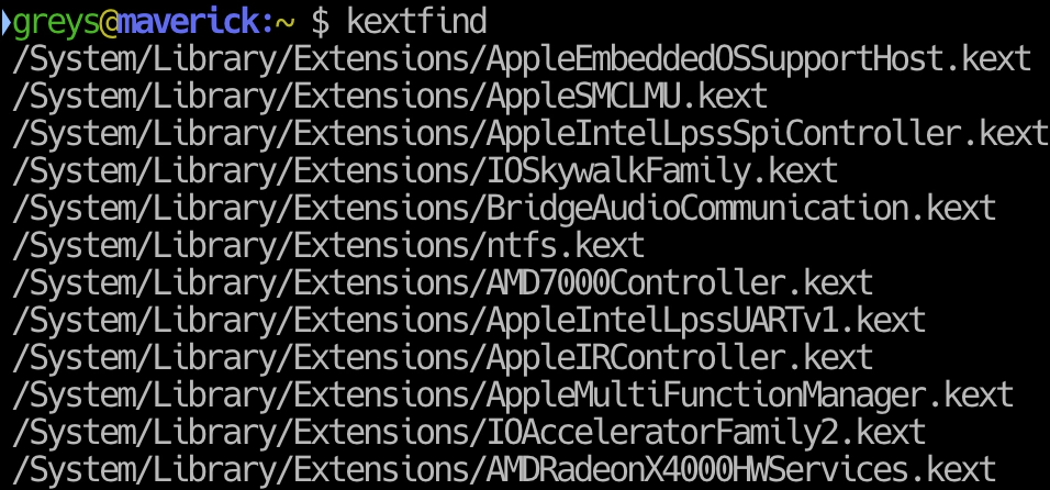 kextfind in macOS