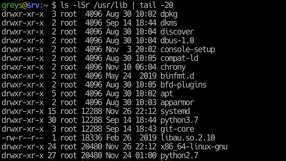Sorting ls output by file size
