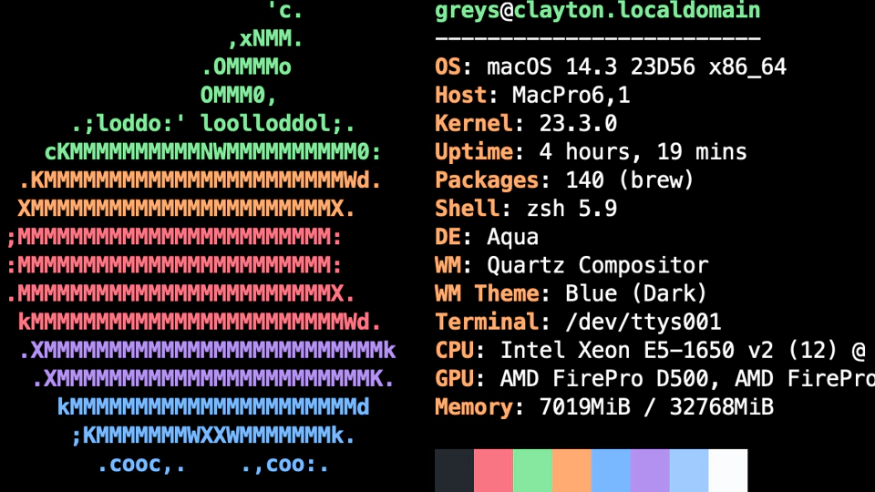 Mac Pro 2013 running MacOS Sonoma