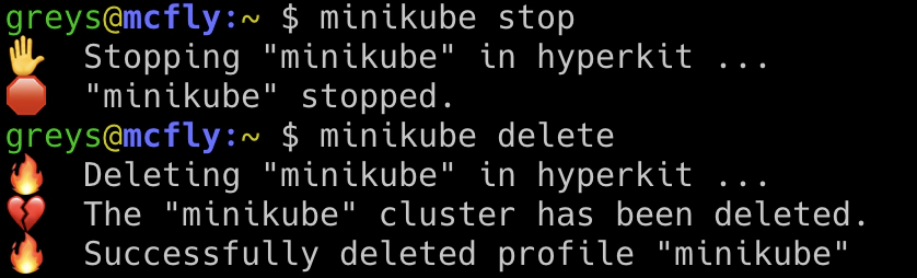 Deleting minikube