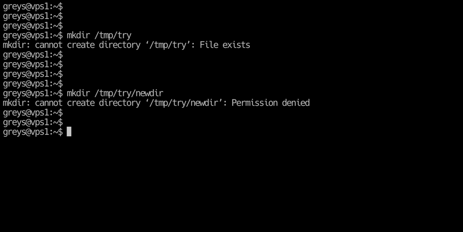 mkdir cannot create directory