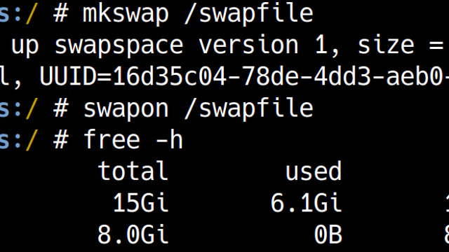 mkswap and swapon
