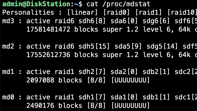 /proc/mdstat - Synology