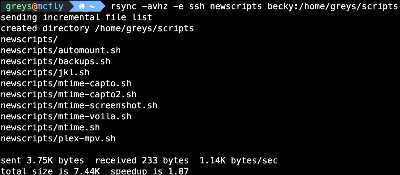 rsync over ssh