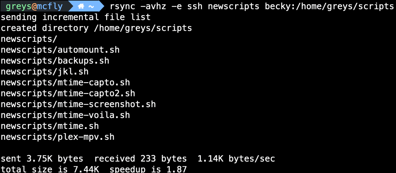 rsync over SSH
