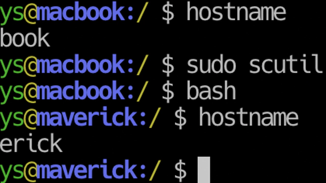 Change Mac Hostname with scutil command