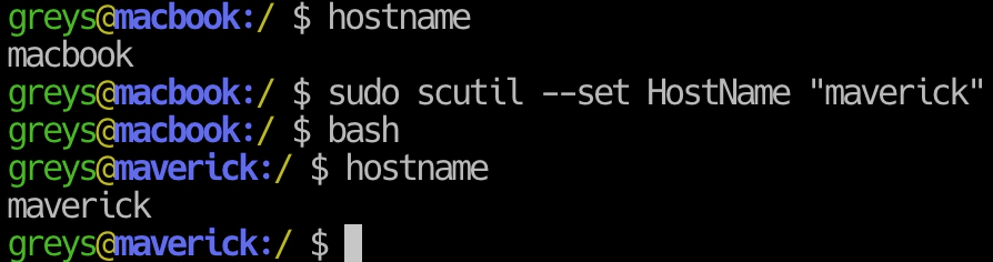 Change Mac Hostname with scutil command