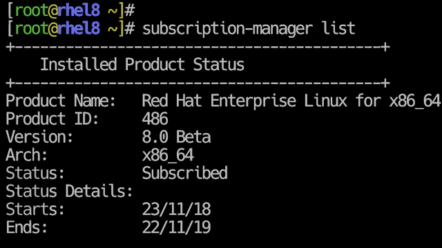 subscription-manager list