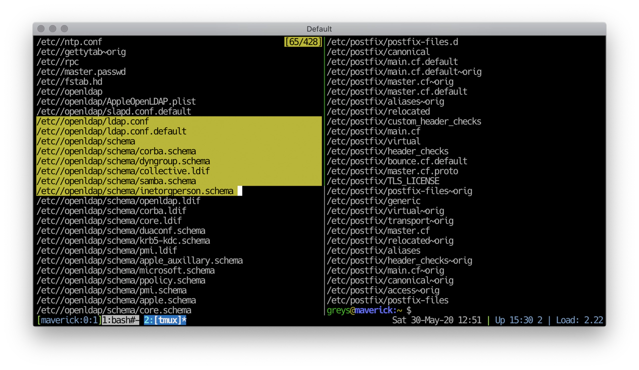 tmux mouse selection