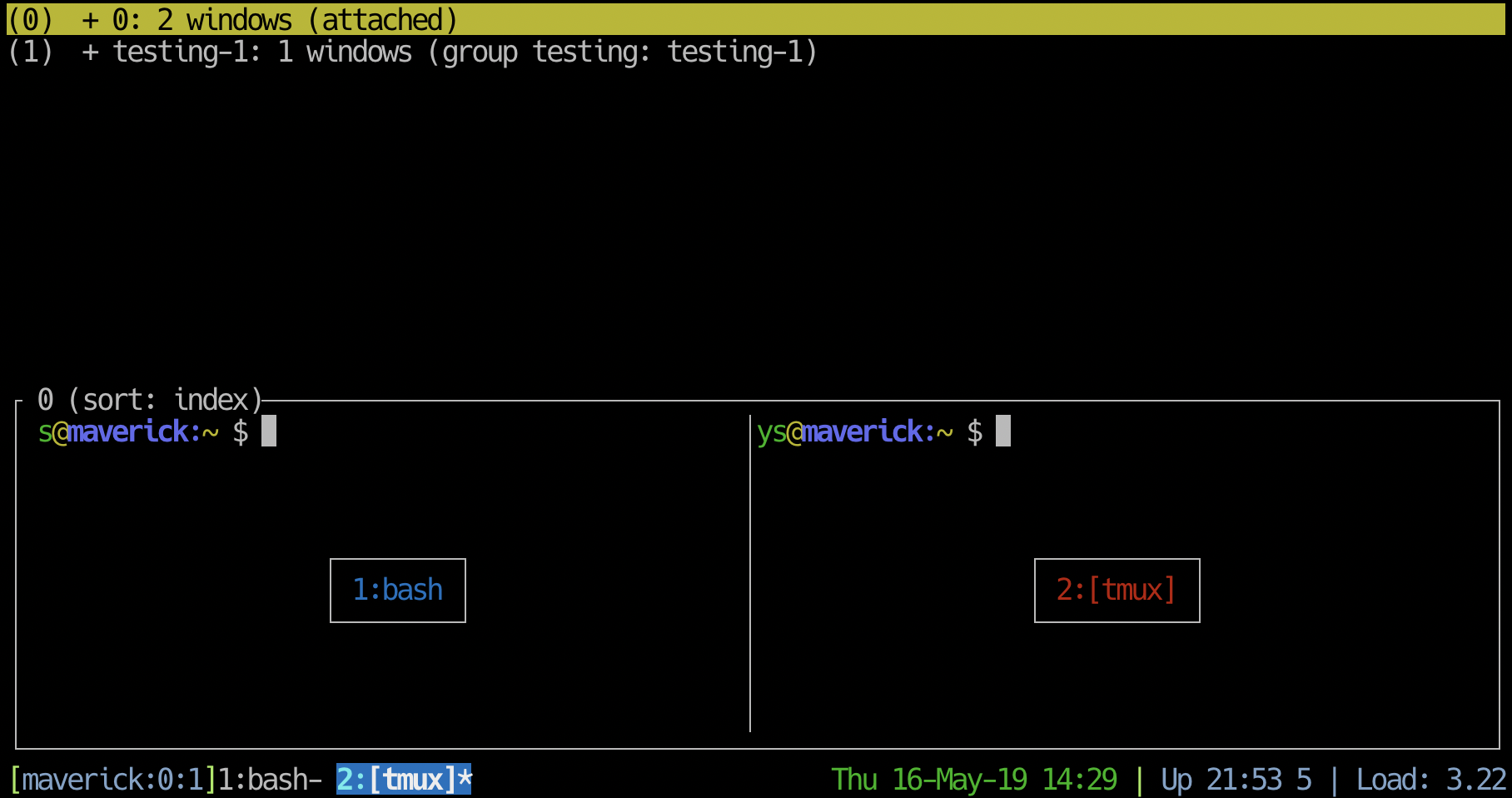 tmux sessions preview