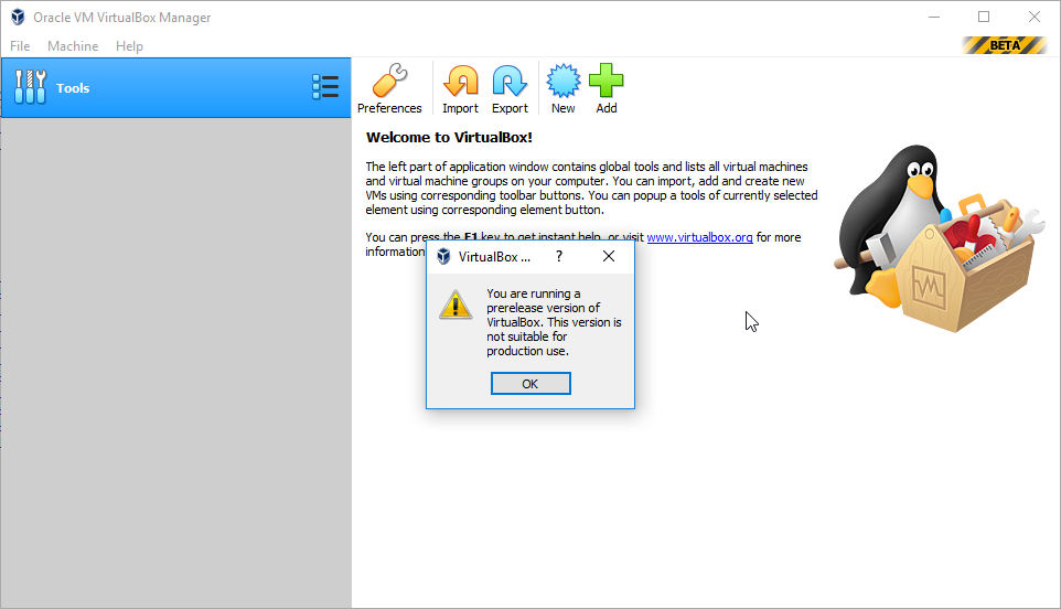 VirtualBox 6.0 Beta 1