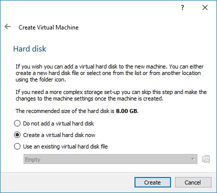 VirtualBox 6.0 Beta 4 - Hard Disk
