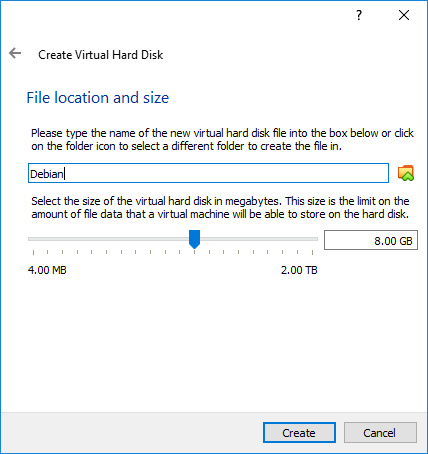 VirtualBox 6.0 Beta 7 - Hard Disk File Size