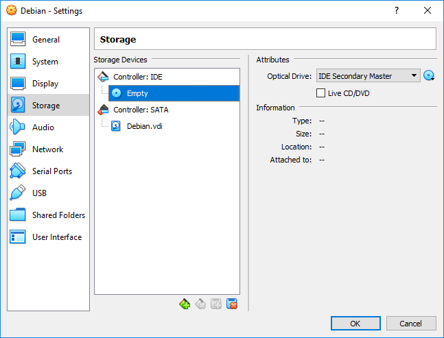 VirtualBox 6.0 Beta 11 - VM Settings Select DVD ISO